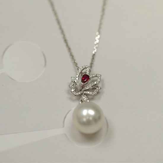 THIALH - FAUNA & FLORA - Pearl Ruby Diamond Necklace