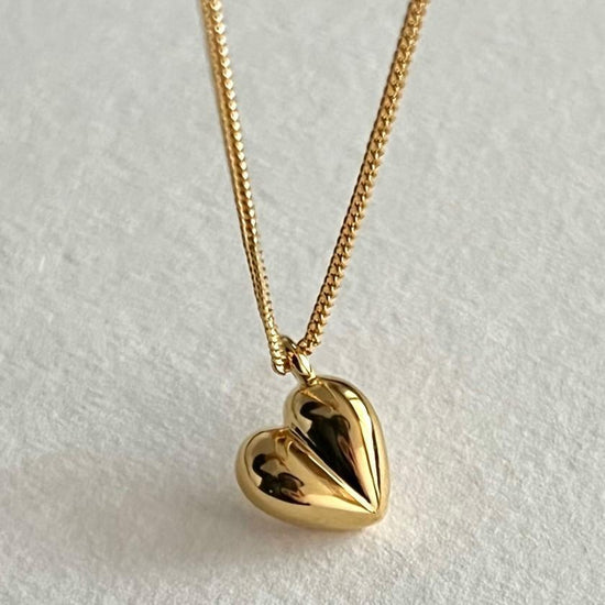 Simple Style Heart Shape Sterling Silver Plating 18K Gold Plated Pendant Necklace