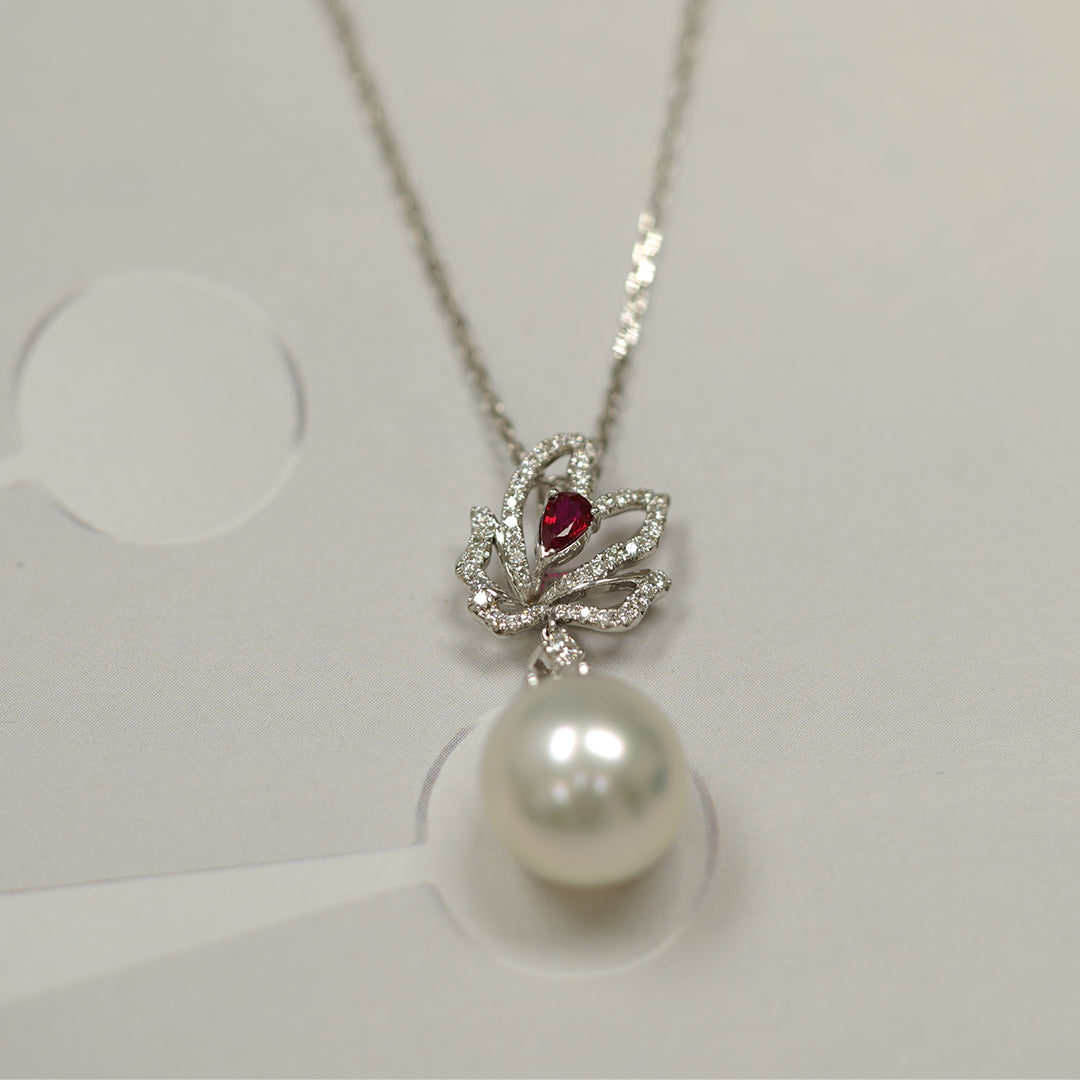 FAUNA & FLORA - Pearl Ruby Diamond Necklace