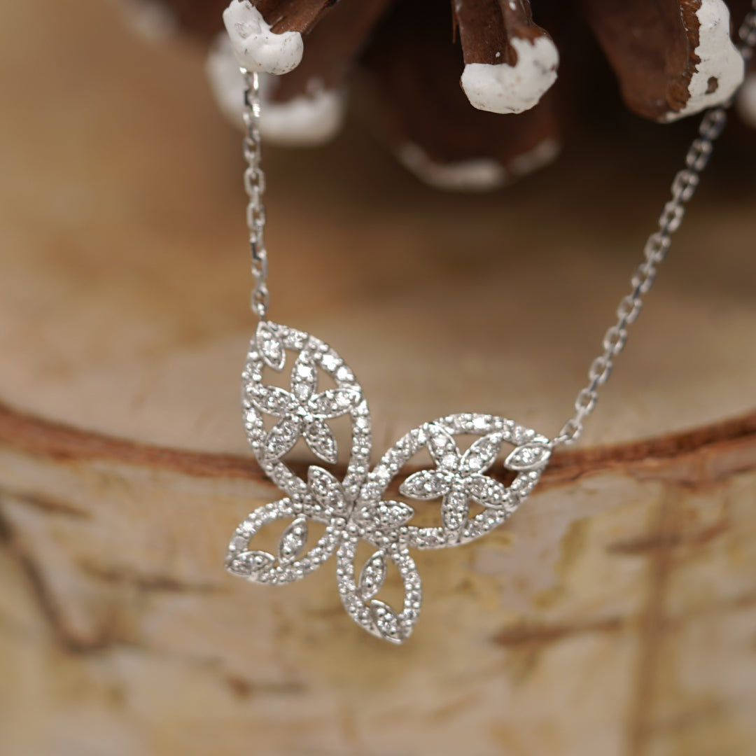 Buy Cheerful Butterfly Diamond Pendant Online in India | Perrian