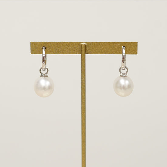 THIALH - LEGACY- 18K White Gold Pearl and Diamonds Earrings