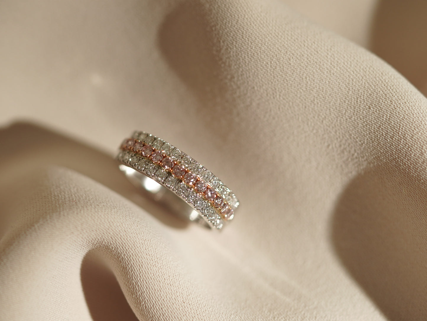 PT900 18K gold Pink diamond ring