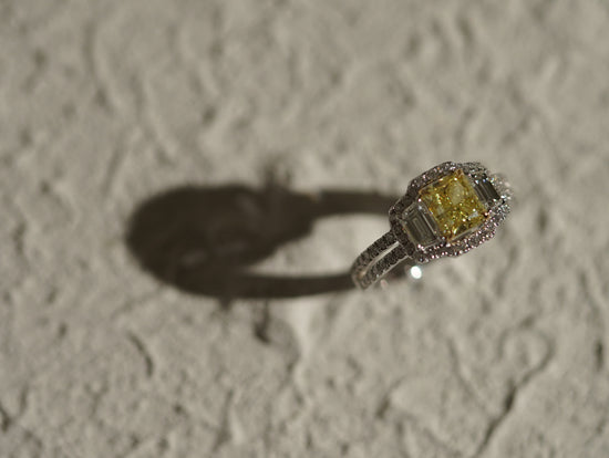 Load image into Gallery viewer, 18K gold Yellow diamond ring
