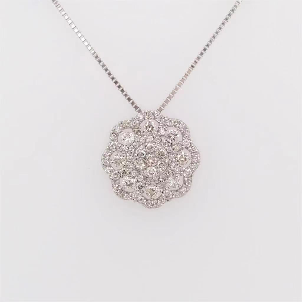 PT950 18K White Gold diamond necklace