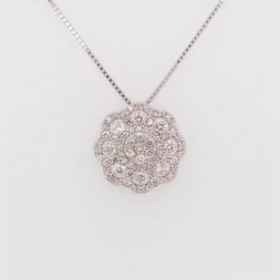 PT950 18K White Gold diamond necklace