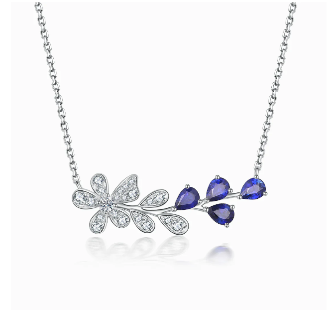 Load image into Gallery viewer, THIALH - FAUNA &amp;amp; FLORA - 18K Diamond Sapphire necklace
