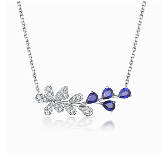 THIALH - FAUNA & FLORA - 18K Diamond Sapphire necklace