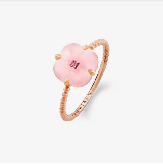 THIALH - 許願池系列 - 迷你粉紅色歐珀尖晶石戒指