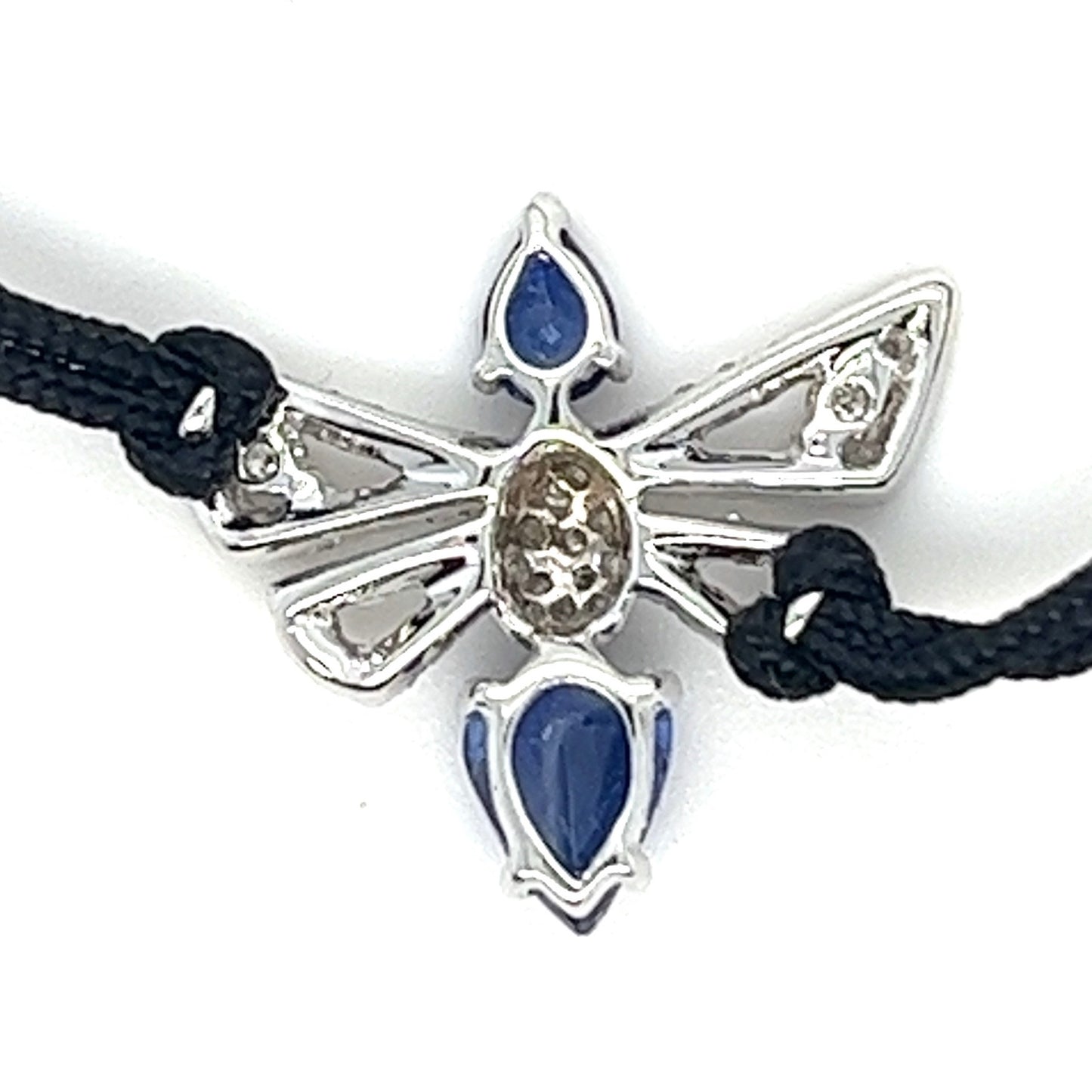 18K White Gold Bee Bracelet with Sapphires and Diamonds