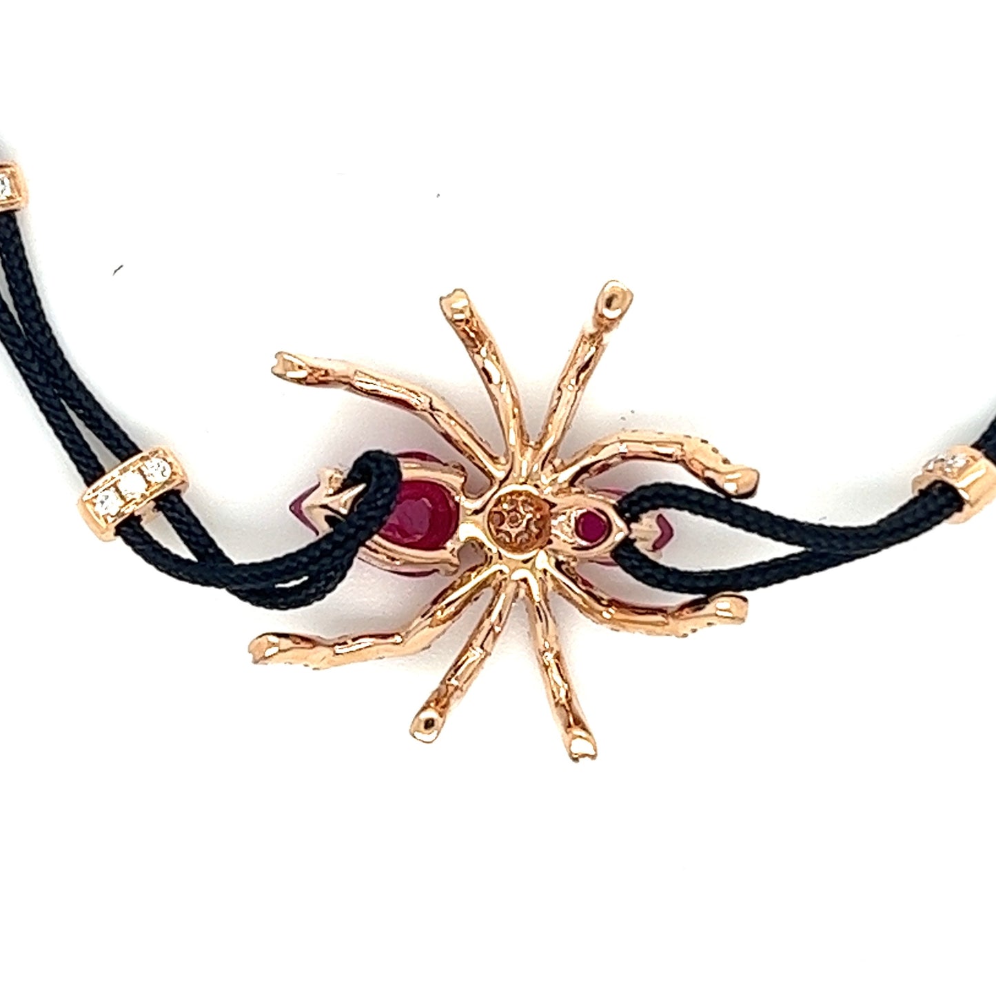 18K Rose Gold Spider Bracelet with Rubies and Diamonds