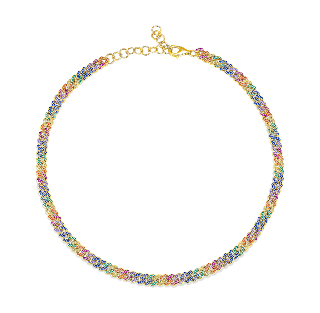 彩虹系列 - 銀色繽紛頸鏈