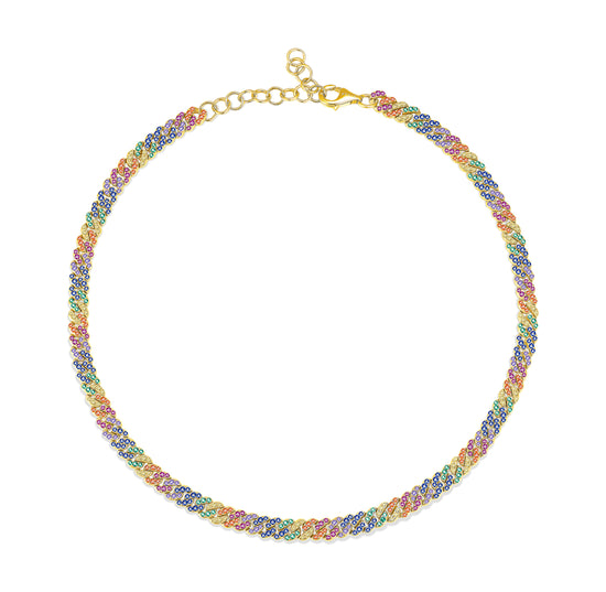 THIALH - 彩虹系列 - 銀色繽紛頸鏈