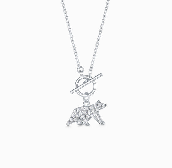 THIALH 母親節套裝 - Fontana di Trevi - 迷你紅玉髓和鑽石項鍊 + 極地動物 - 北極熊項鍊
