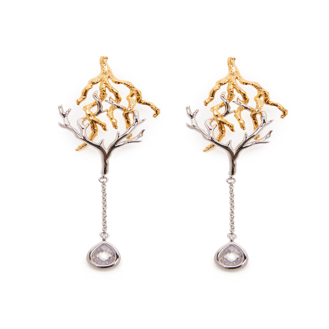 Load image into Gallery viewer, Thorns · Flow Earrings METAL-Gold/White gold

