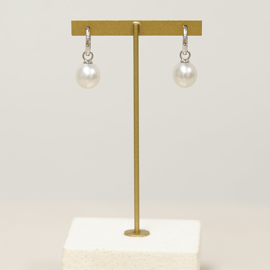 THIALH - LEGACY- 18K White Gold Pearl and Diamonds Earrings