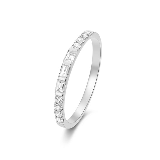 Load image into Gallery viewer, ROMAnce • LUMINAIRE - 18K White Gold Wedding Band
