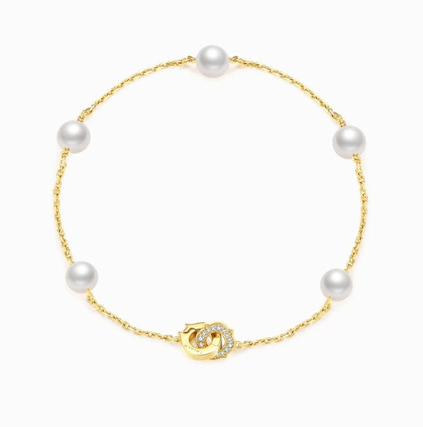 THIALH - 瑰寶系列 - 18k白金珍珠鑽石耳環