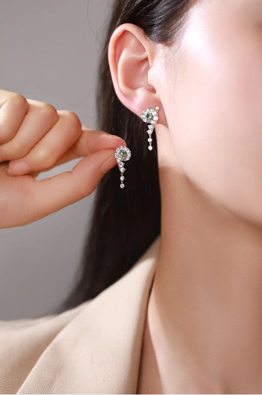 THIALH - FAUNA & FLORA - Tsavorite and Diamond Earrings (Customized Service)