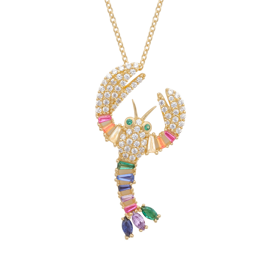 THIALH - Rainbow - Colourful Cubic Zirconia Necklace (Yellow)