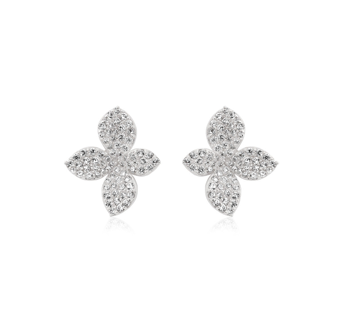Load image into Gallery viewer, THIALH - Classic - Bloom 18K White Gold plated Earrings
