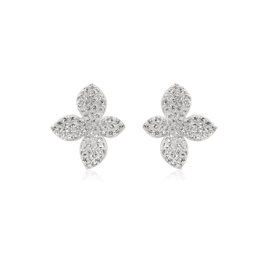 THIALH - Classic - Bloom 18K White Gold plated Earrings