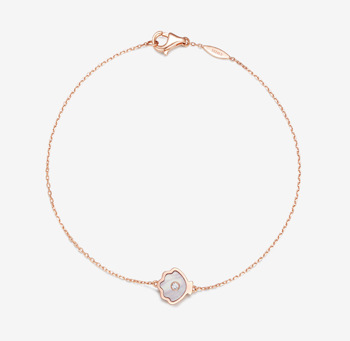 THIALH - OCEAN - 18K Rose Gold Mother of Pearl Diamond Bracelet