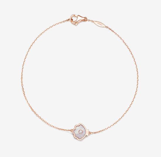 Load image into Gallery viewer, Oceans - 18K Rose Gold Mother of Pearl Diamond Bracelet
