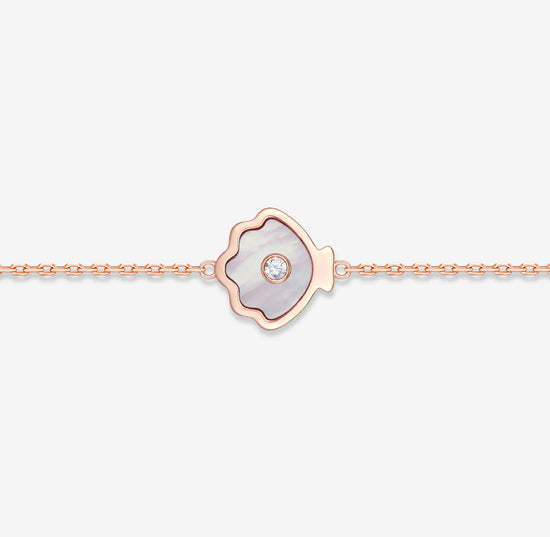 Load image into Gallery viewer, Oceans - 18K Rose Gold Mother of Pearl Diamond Bracelet
