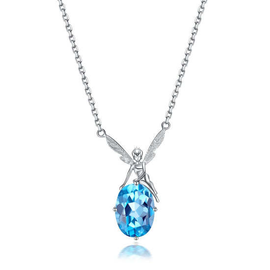 Nature - Astra Topaz 18K White Gold plated Necklace