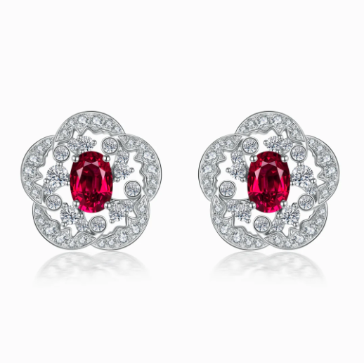 FAUNA & FLORA - Ruby in 18K Rose Gold earring