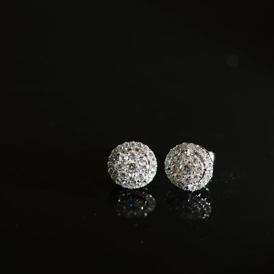 FINITE - 18K White Gold Round Diamond Earring