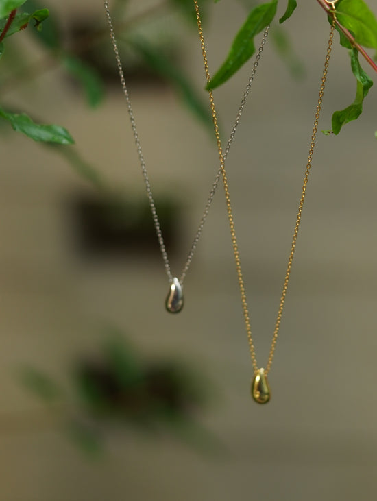 Simple Style Water Droplets Sterling Silver Plating 18K Gold Plated Pendant Necklace