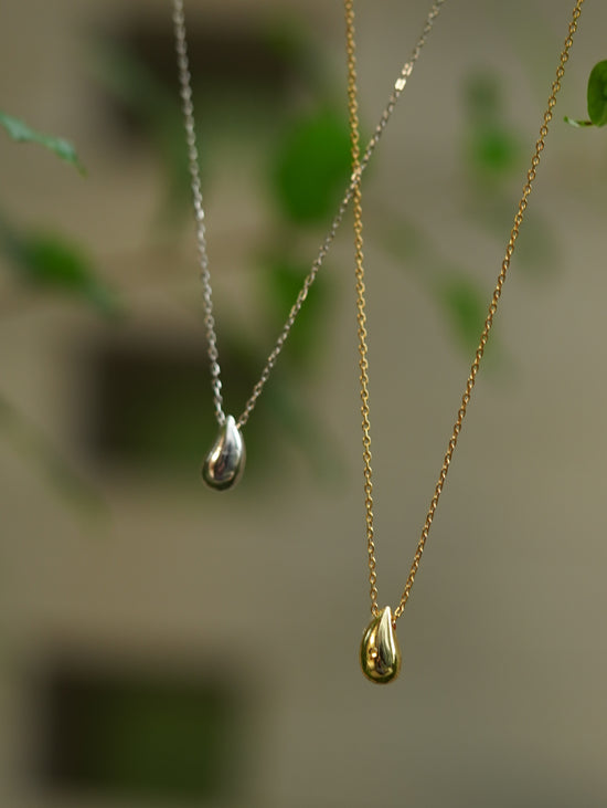 Simple Style Water Droplets Sterling Silver Plating 18K Gold Plated Pendant Necklace
