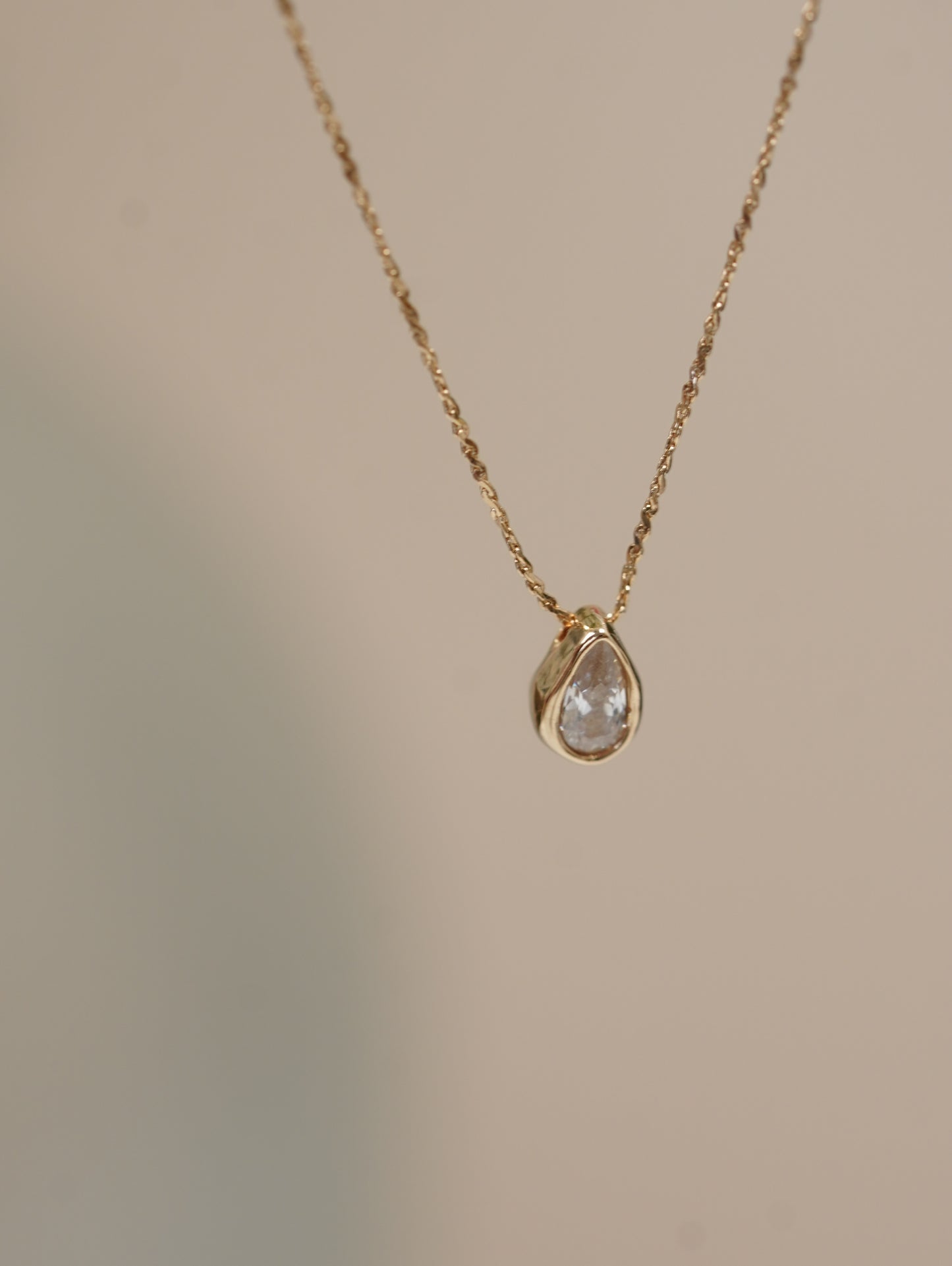 Beau- Rose Gold Drop Necklace