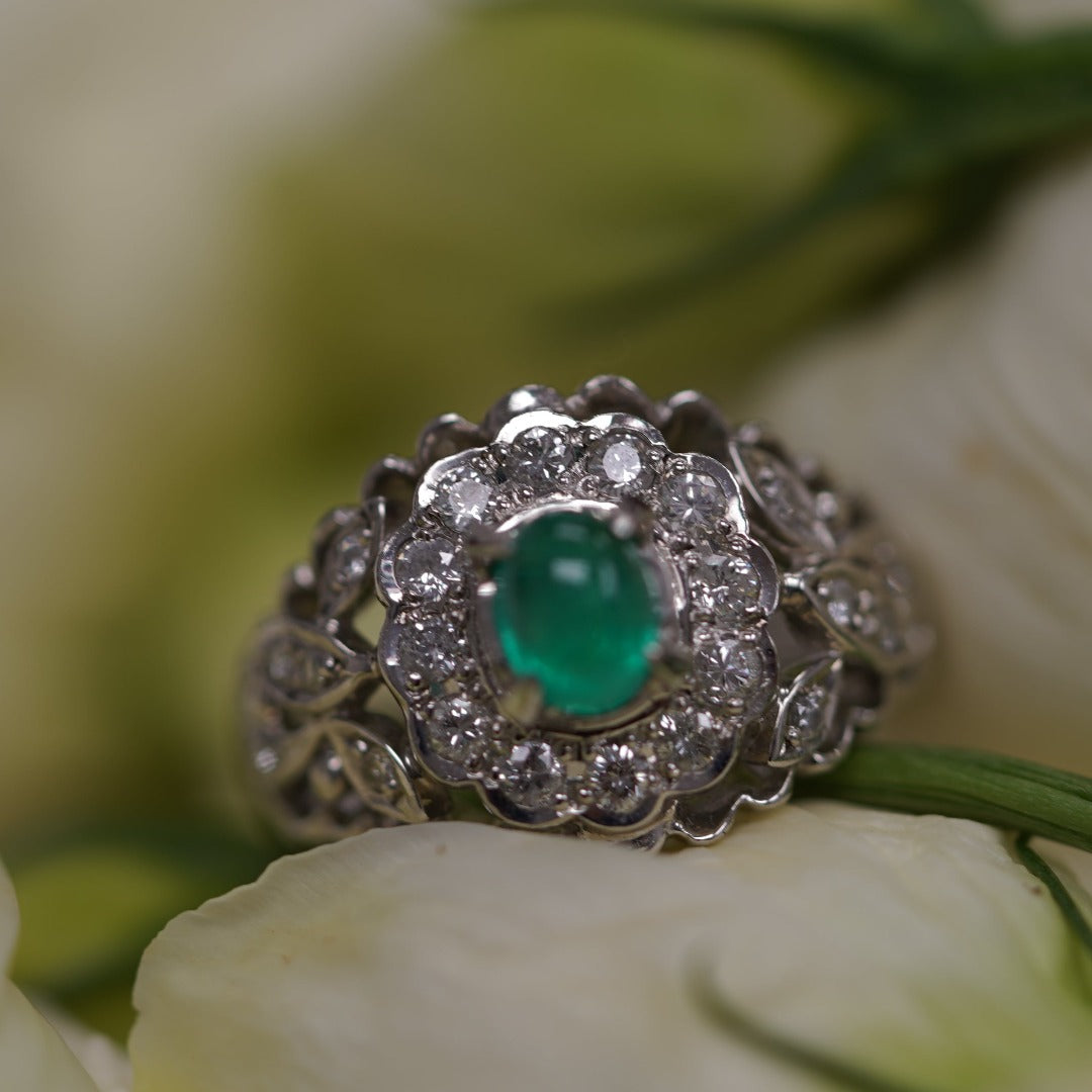 女裝(13號)PT900鉑金寶石戒指(綠寶石)