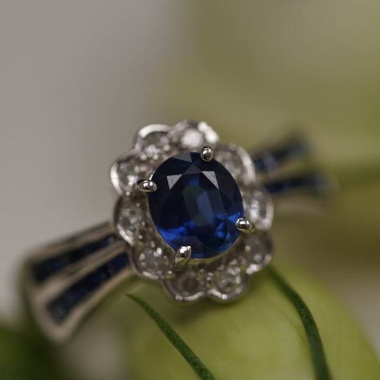 女裝(15號)PT900鉑金寶石戒指(藍寶石)