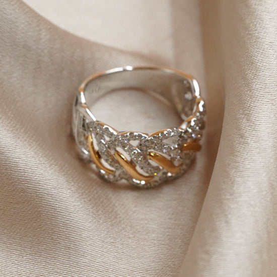 FINITE - 18K White Gold and Rose Gold Diamond Ring