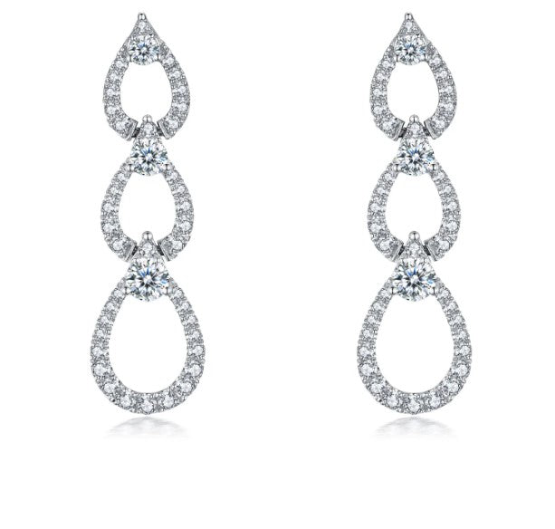 LEGACY- 18K White Gold and Diamonds Drop Earrings