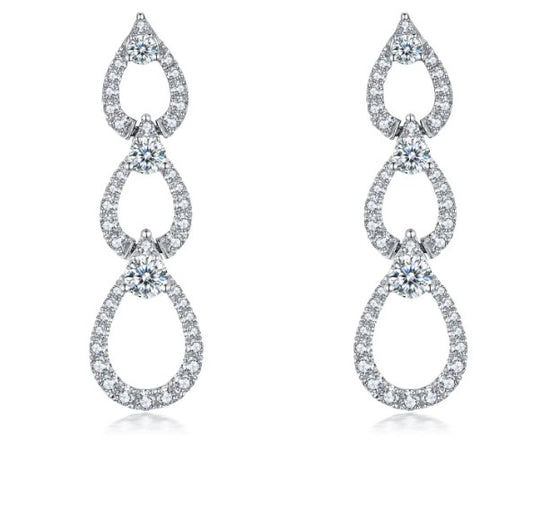 Load image into Gallery viewer, LEGACY- 18K White Gold and Diamonds Drop Earrings
