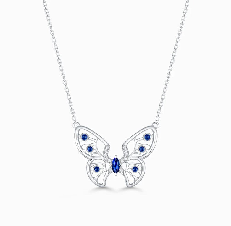 THIALH - FAUNA & FLORA - Sapphire in 18K White Gold Necklace