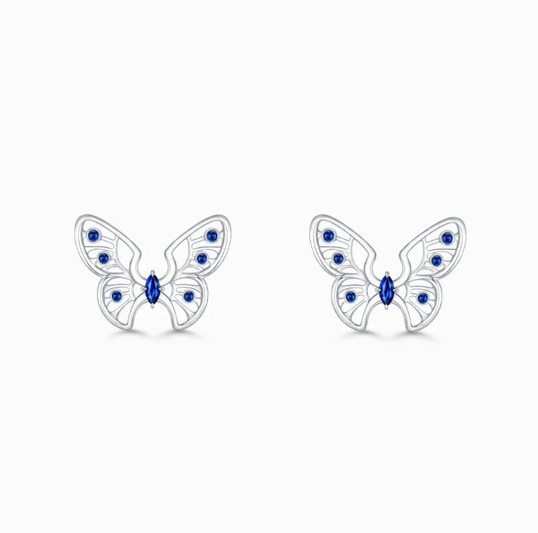 THIALH - FAUNA & FLORA - Sapphire in 18K White Gold Earrings