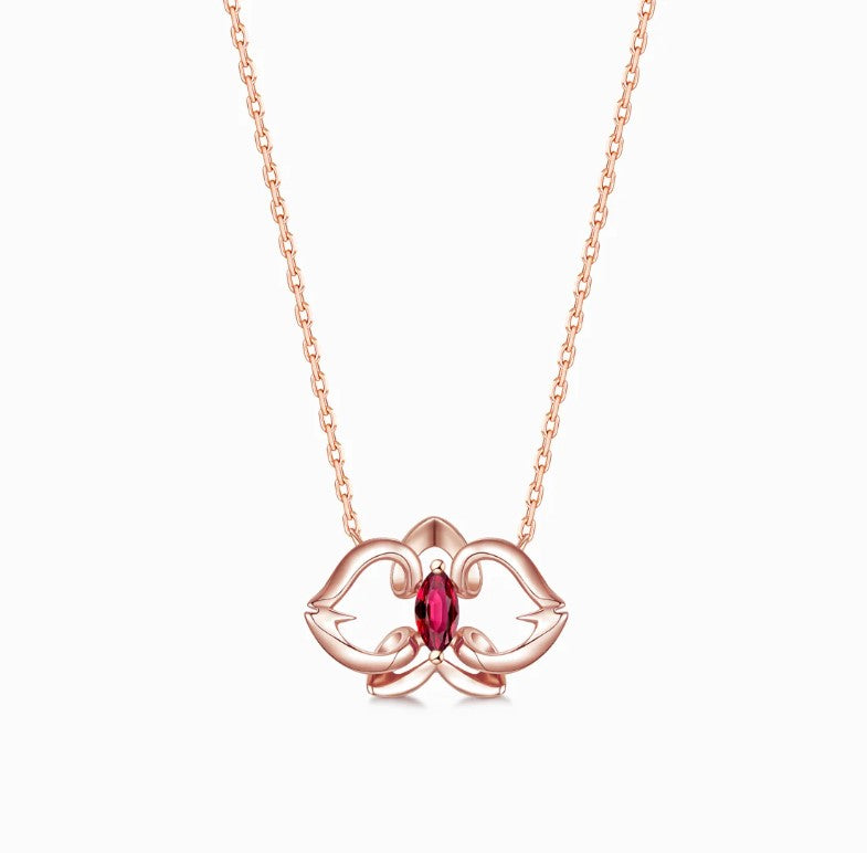 THIALH - FAUNA & FLORA - Ruby in 18K Rose Gold Necklace