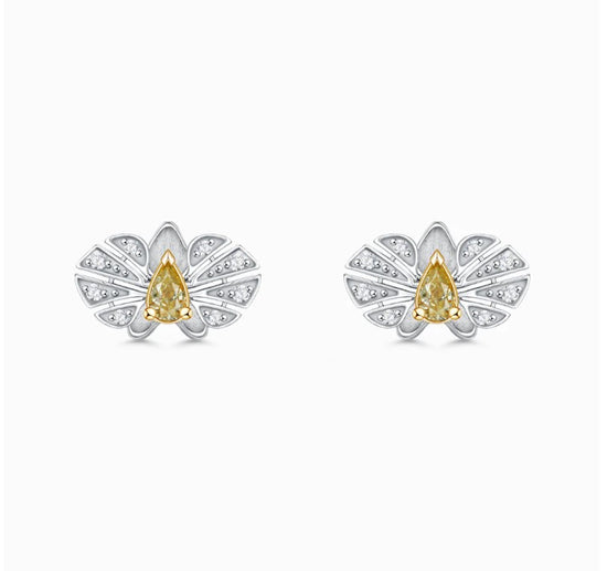 THIALH - FAUNA & FLORA - Yellow and White Diamond Earrings