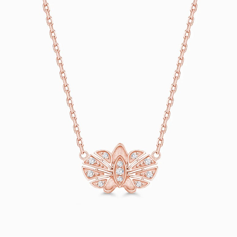 THIALH - FAUNA & FLORA - Diamonds and Rose Gold Necklace