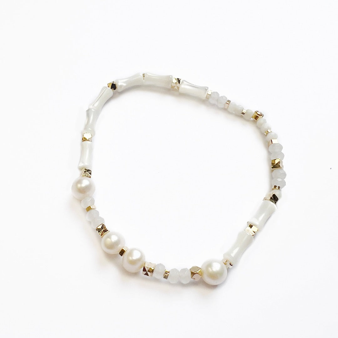 Jade Vine Pearl and jade moonlight bracelet
