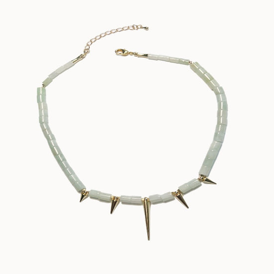 Jade Vine Jadeite choker necklace with spikes