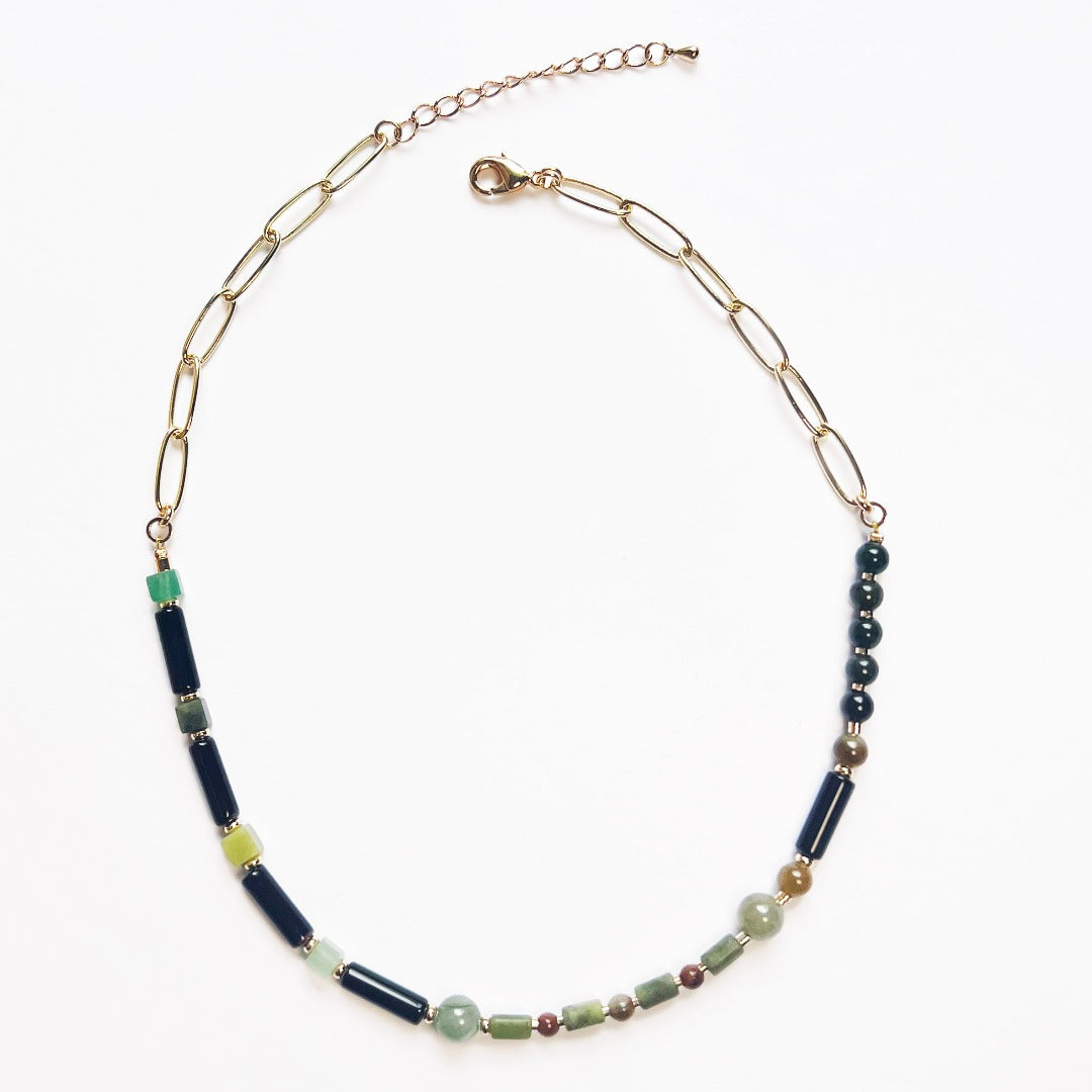 Jade Vine Multicolour jade choker necklace