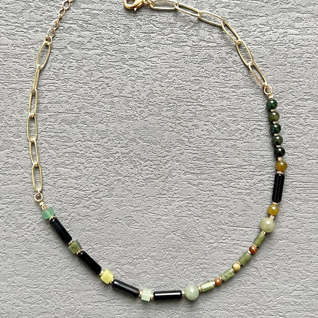 Jade Vine Multicolour jade choker necklace