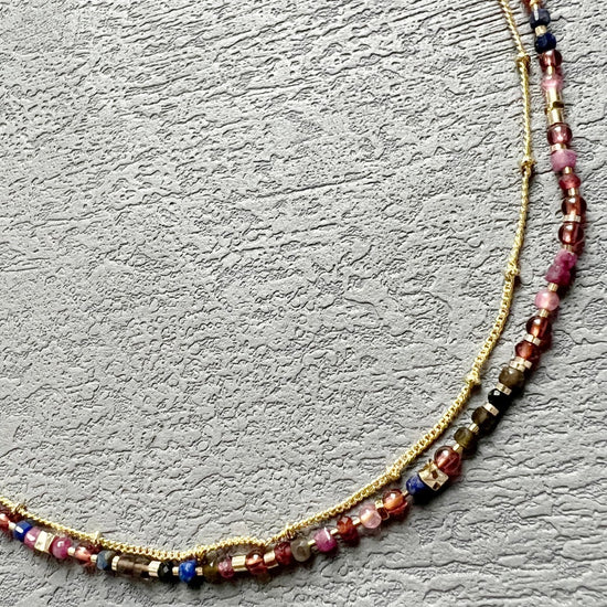 Jade Vine Natural stone beads choker necklace (twilight fuchsia)