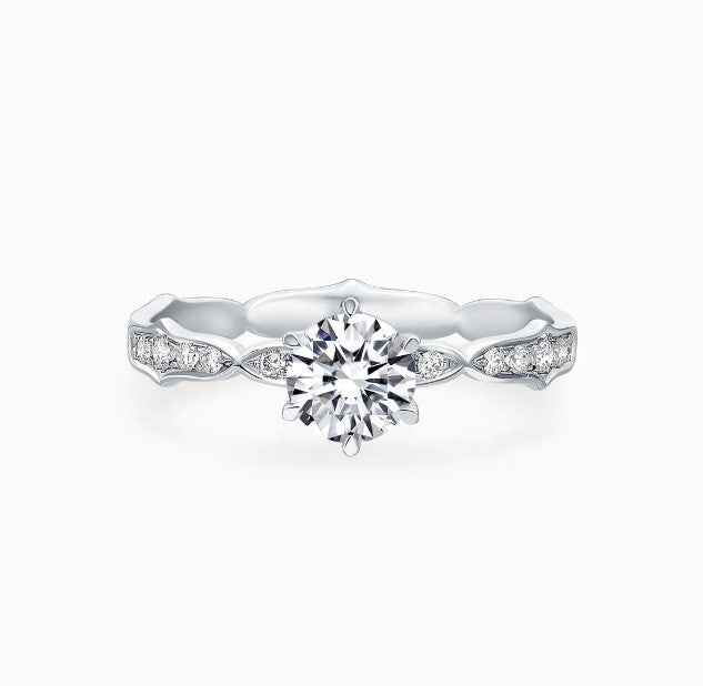 THIALH - BRIDAL -18K white gold diamond wedding ring (Customized Service)